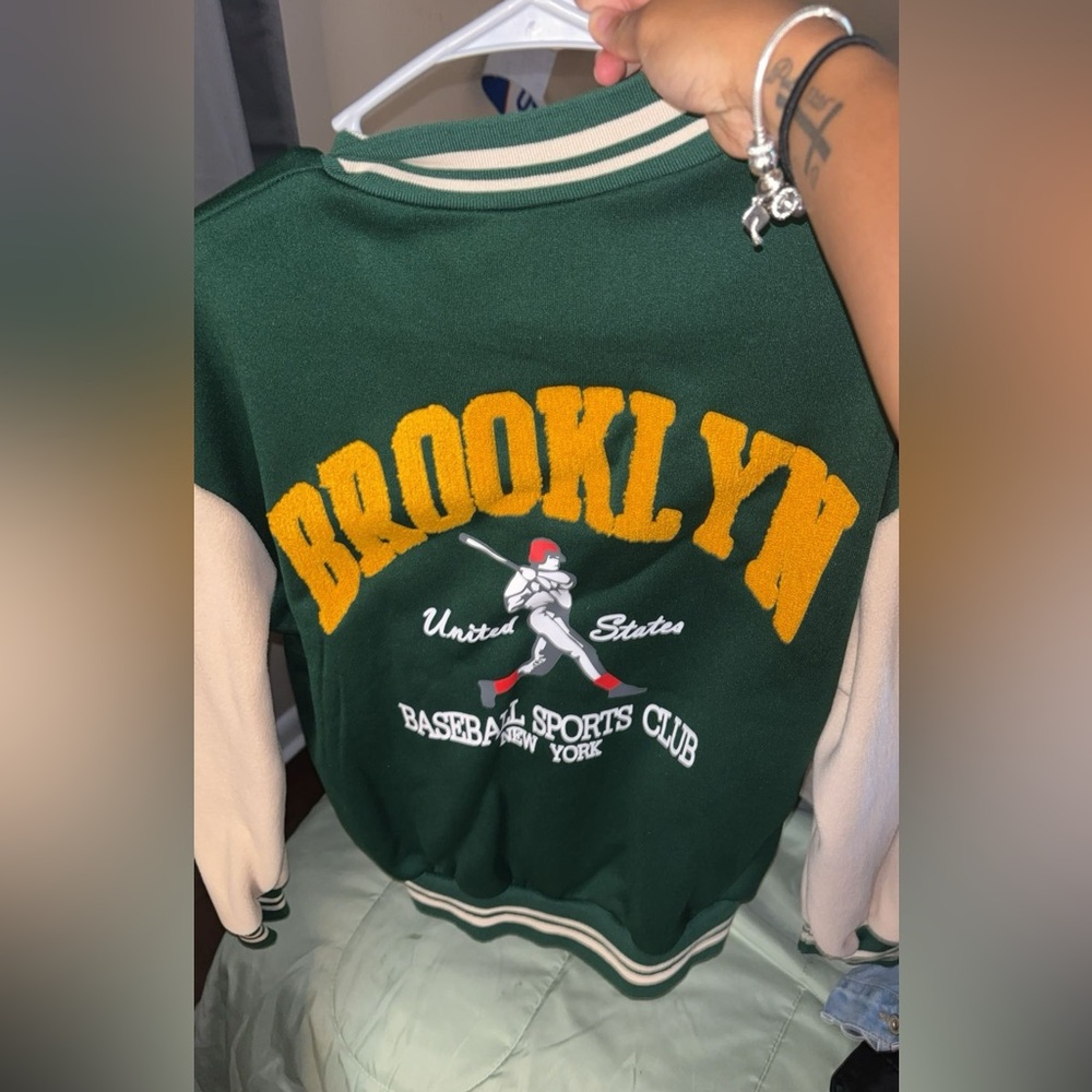 Green leather man jacket